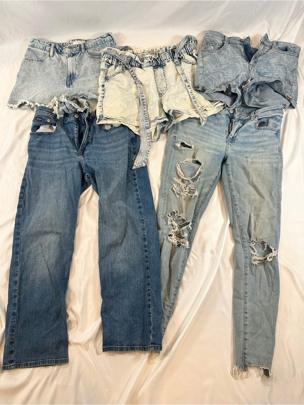 American Eagle Outfitters Mixed Light & Mid Blue Skinny Jeans and Shorts Bundle